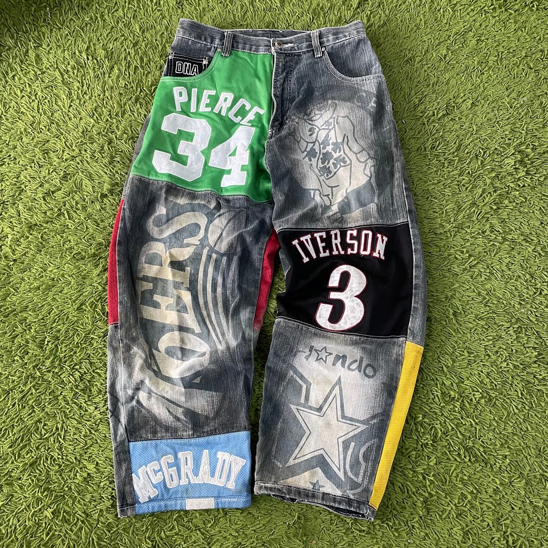 Dianlao nba 팀 패치 데님팬츠 상품이미지1