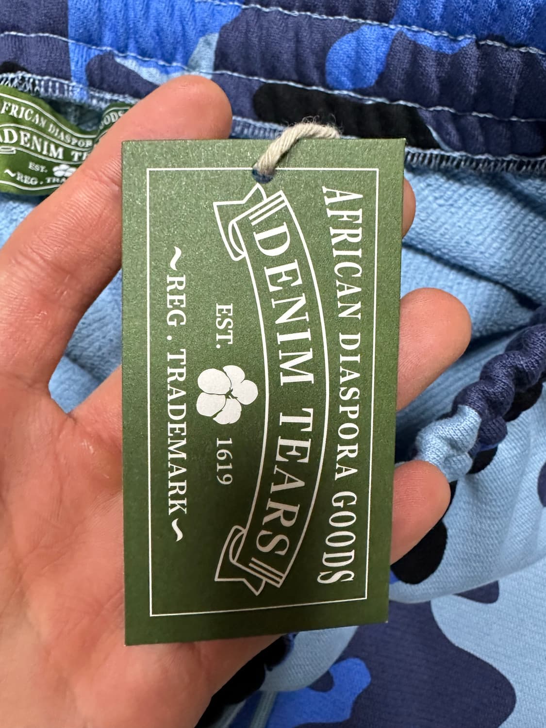 (새상품)데님티어스 블루 카모 스웻팬츠 상품이미지5