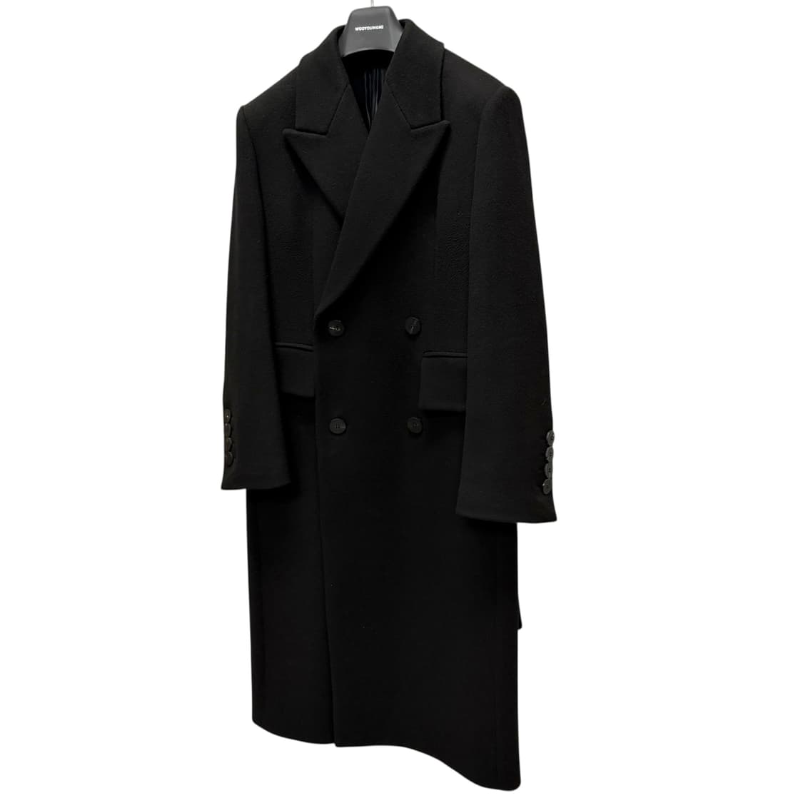 우영미 피크드 라펠 더블 코트 (95)  상품이미지3