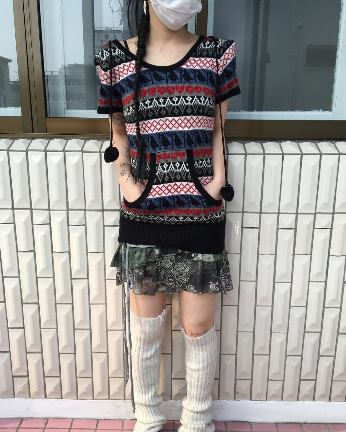 Pom pom nordic mood hood knit 상품이미지6
