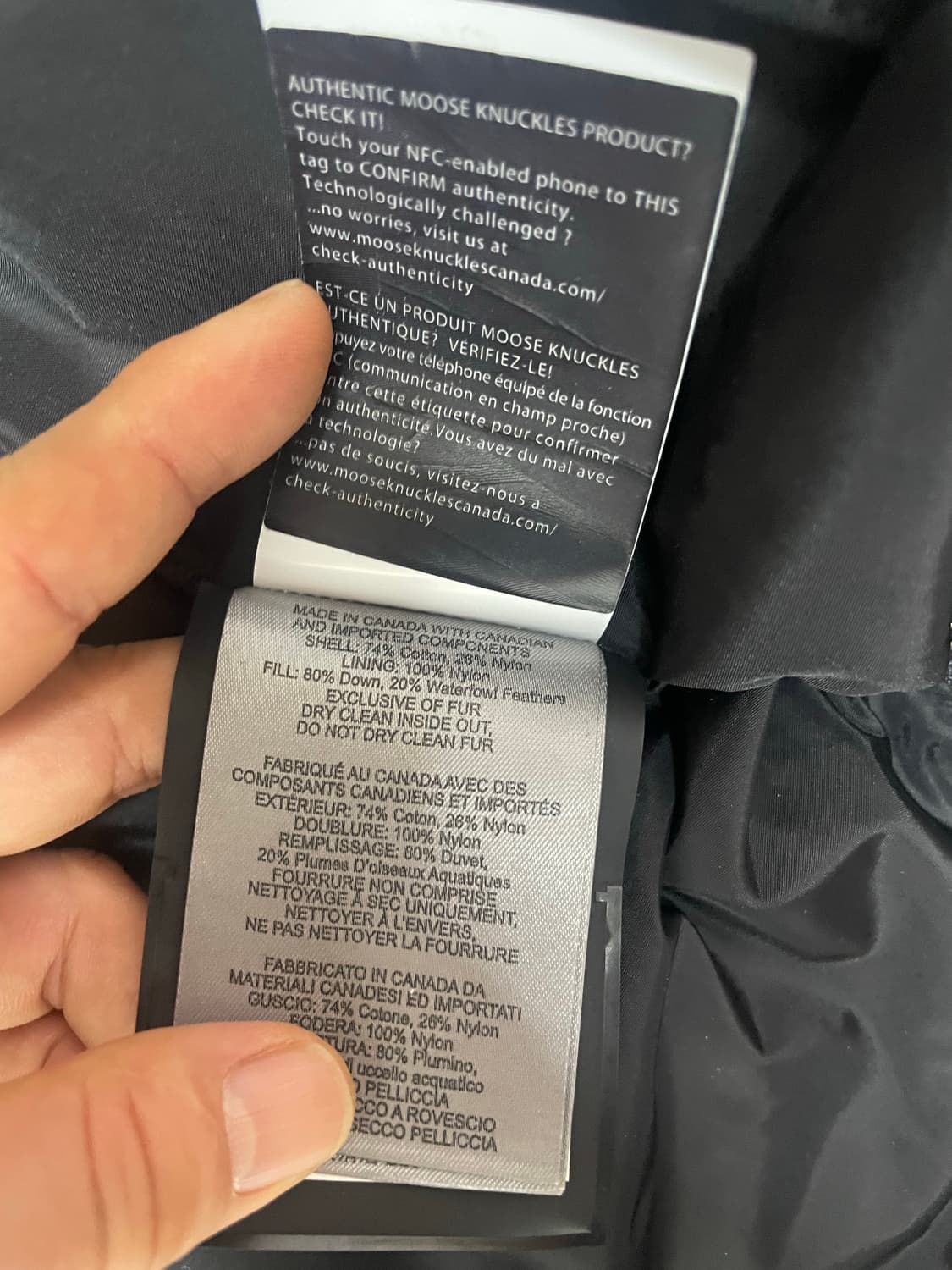 파워정품) 신형 21fw무스너클 쓰리쿼터 남성 블랙 패딩 M 상품이미지5