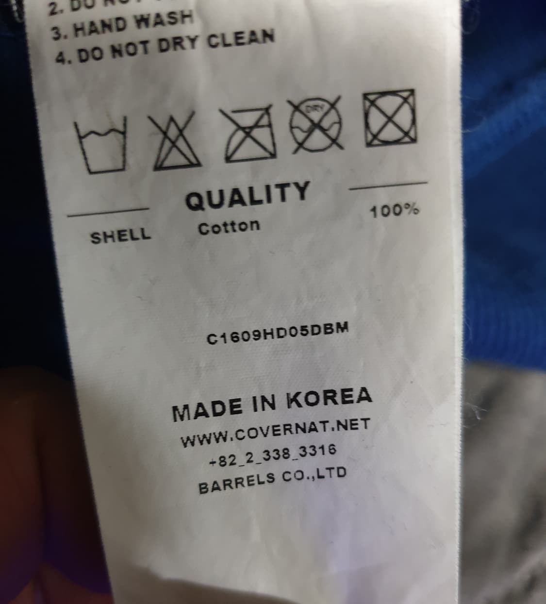 커버낫 혜비 코튼 C로고 자수 후드티 다크블루 (M) 상품이미지5