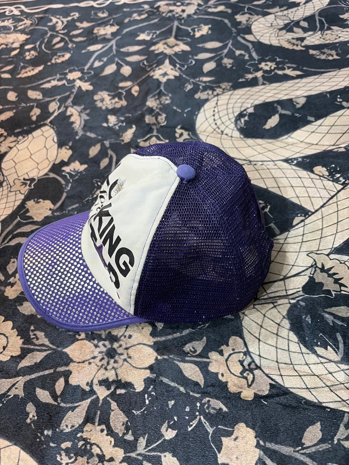 Y2K Glitter Mesh Crimson Cap 상품이미지5