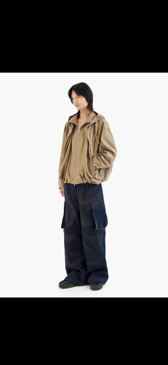 지용킴 드레이프 볼륨 후드 자켓 Green S 상품이미지7