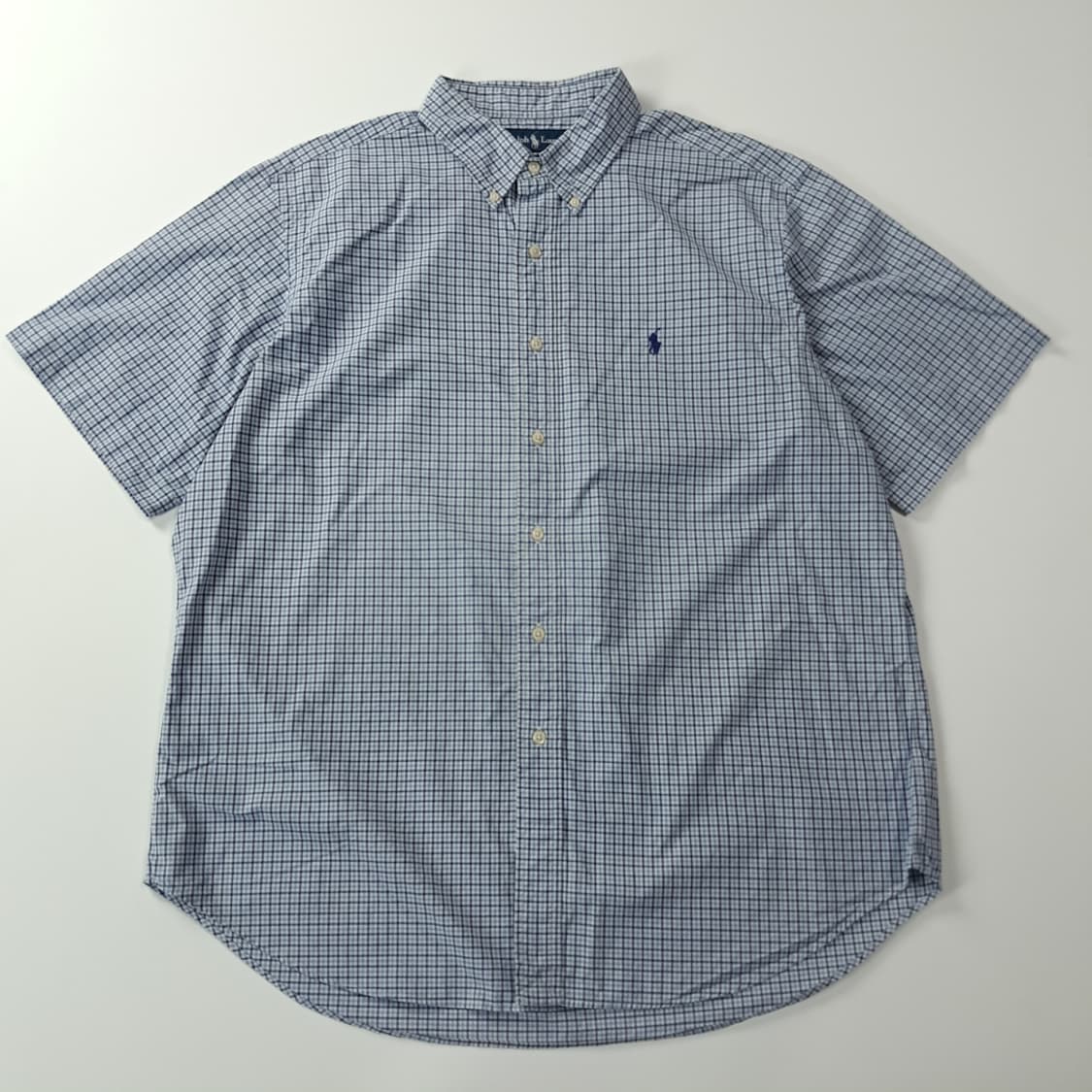 CK829 XL 폴로 00s 네이비블루 마이크로 타탄체크 반팔 셔츠 남 상품이미지1