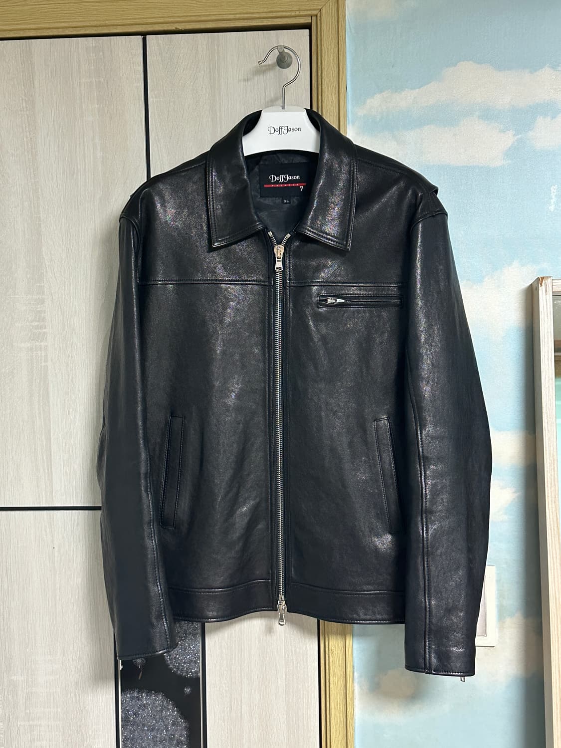 (XL) 도프제이슨 프리미엄 램스킨 베지터블 싱글 자켓 블랙 상품이미지2