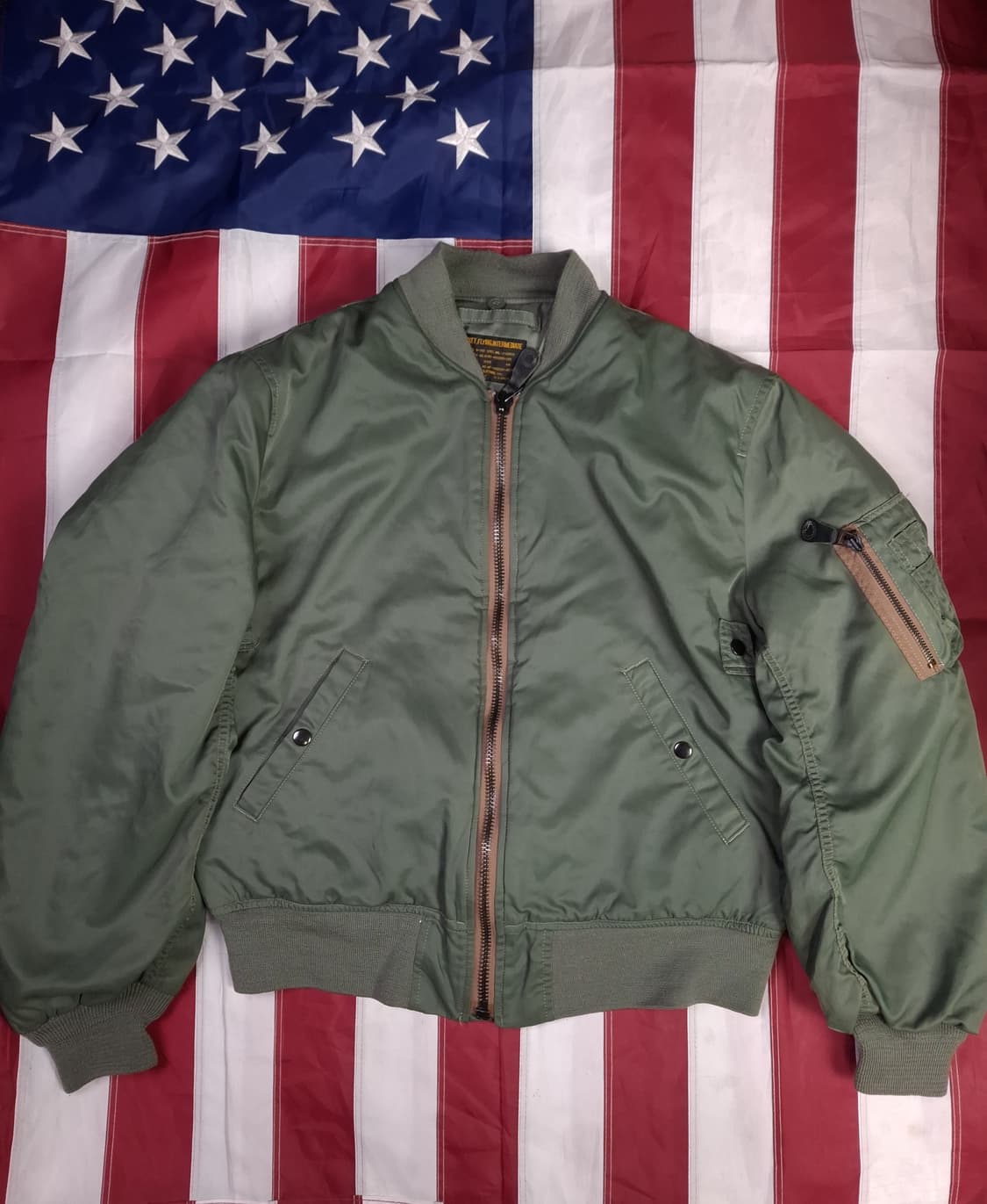 오리지날 캡클로딩사 미공군 L-2B 복각 울파일 항공점퍼 상품이미지1