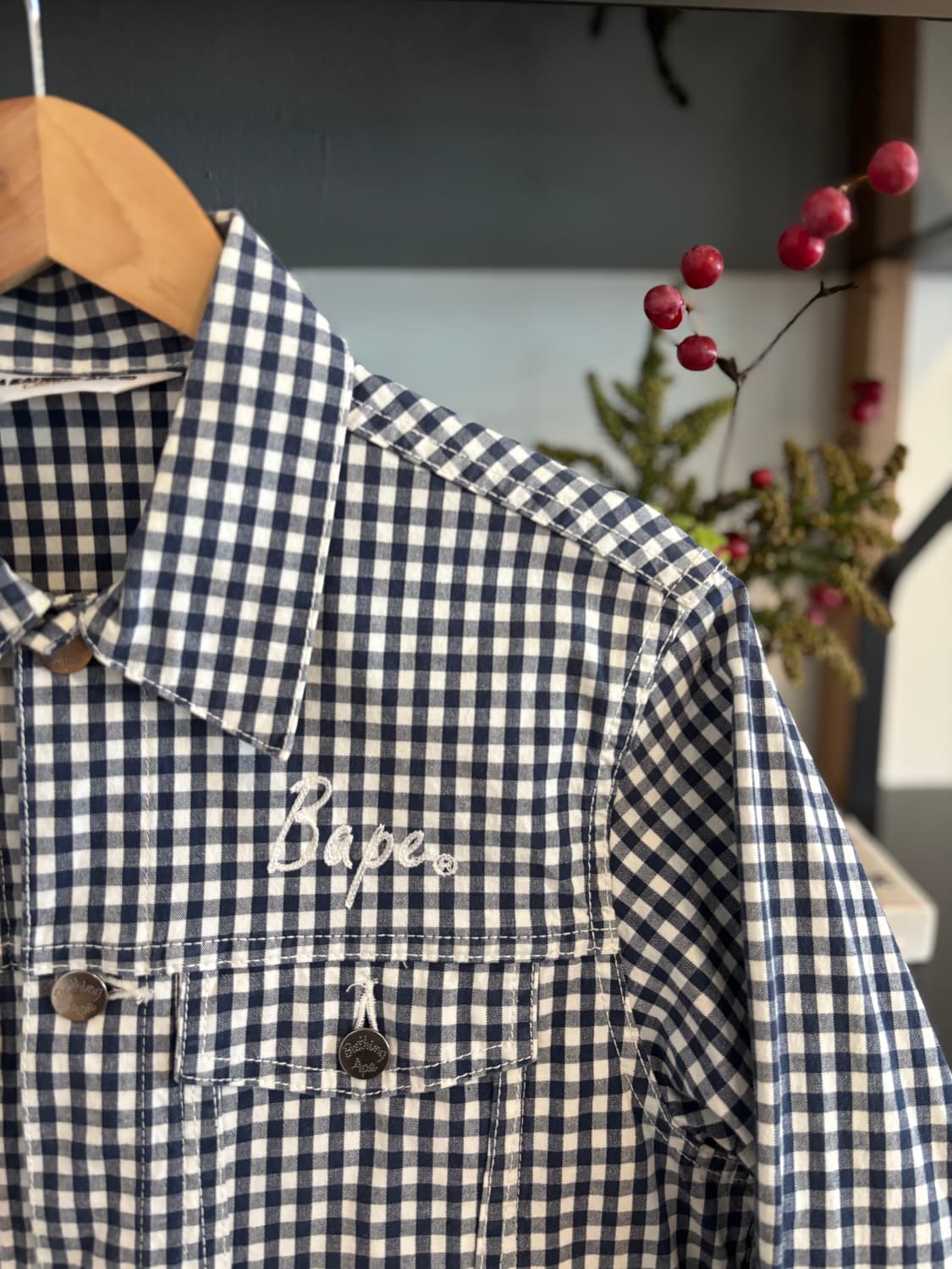 베이프 체크 자켓 상품이미지3