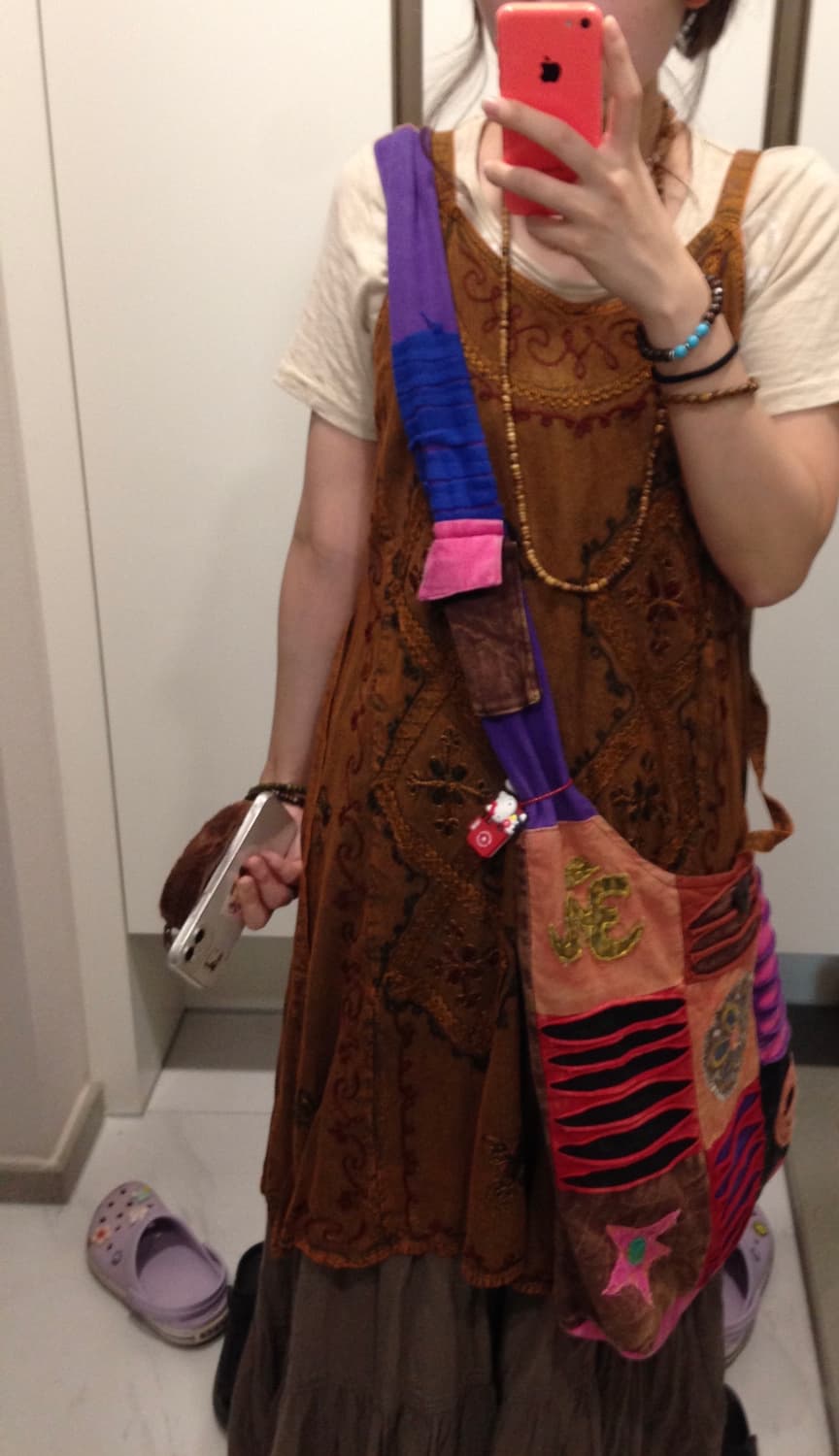 빈티지 히피에스닉 슬리브리스(착샷) 상품이미지3