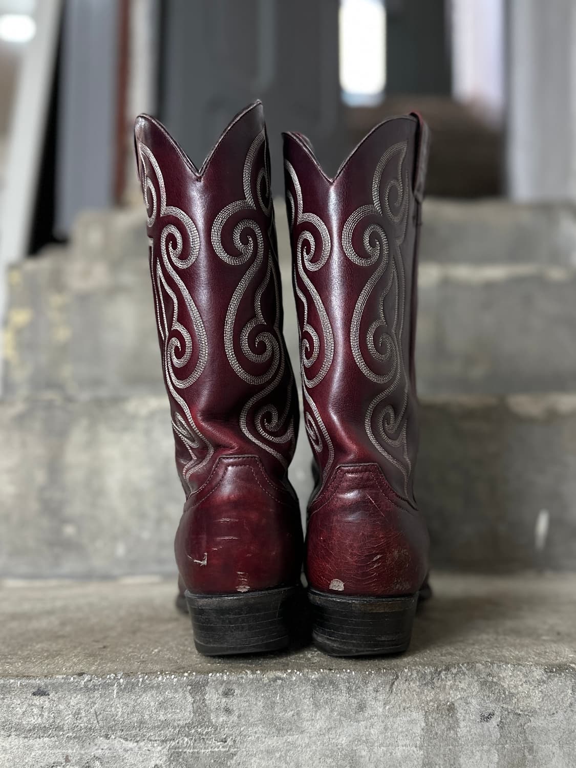 00's 토니라마 웨스턴 카우보이 부츠 버건디 상품이미지6