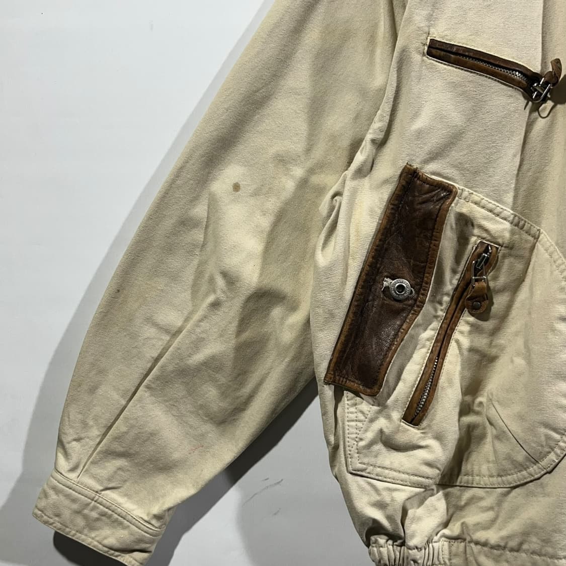 [JPN] 90's 빈티지 레더카라 헌팅 워크자켓 상품이미지5