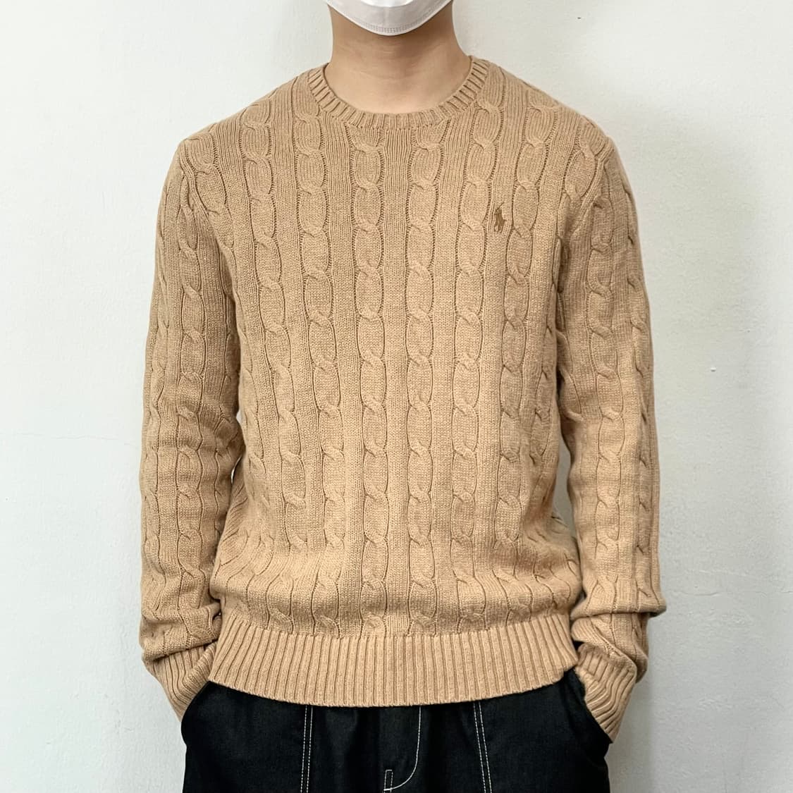 폴로랄프로렌 포니 베이지 꽈배기 니트 상품이미지1