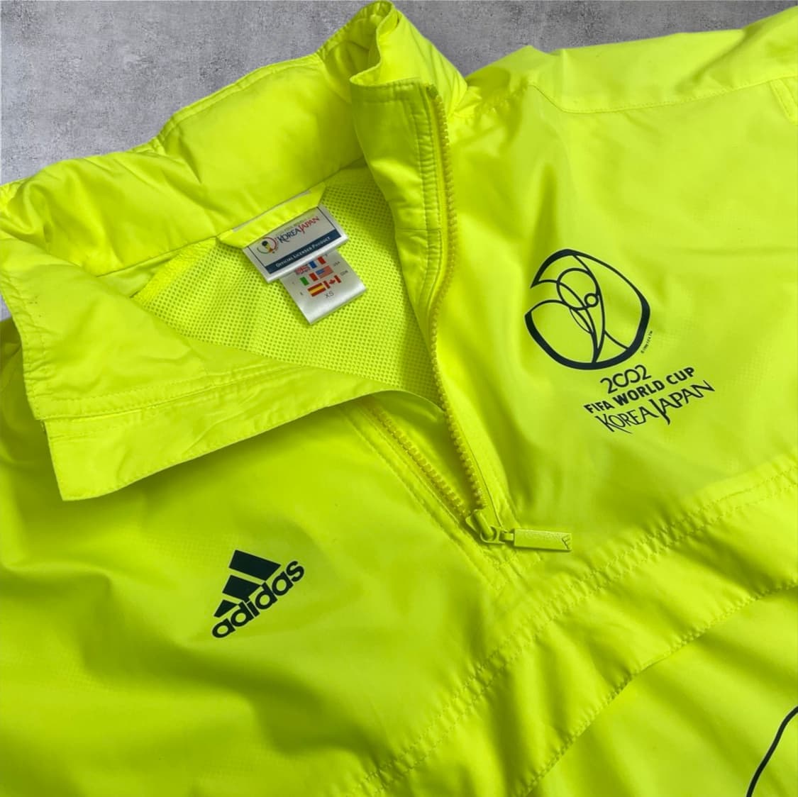 아디다스 adidas 형광 2002한일월드컵 바람막이 아노락 반집업 XS 상품이미지2