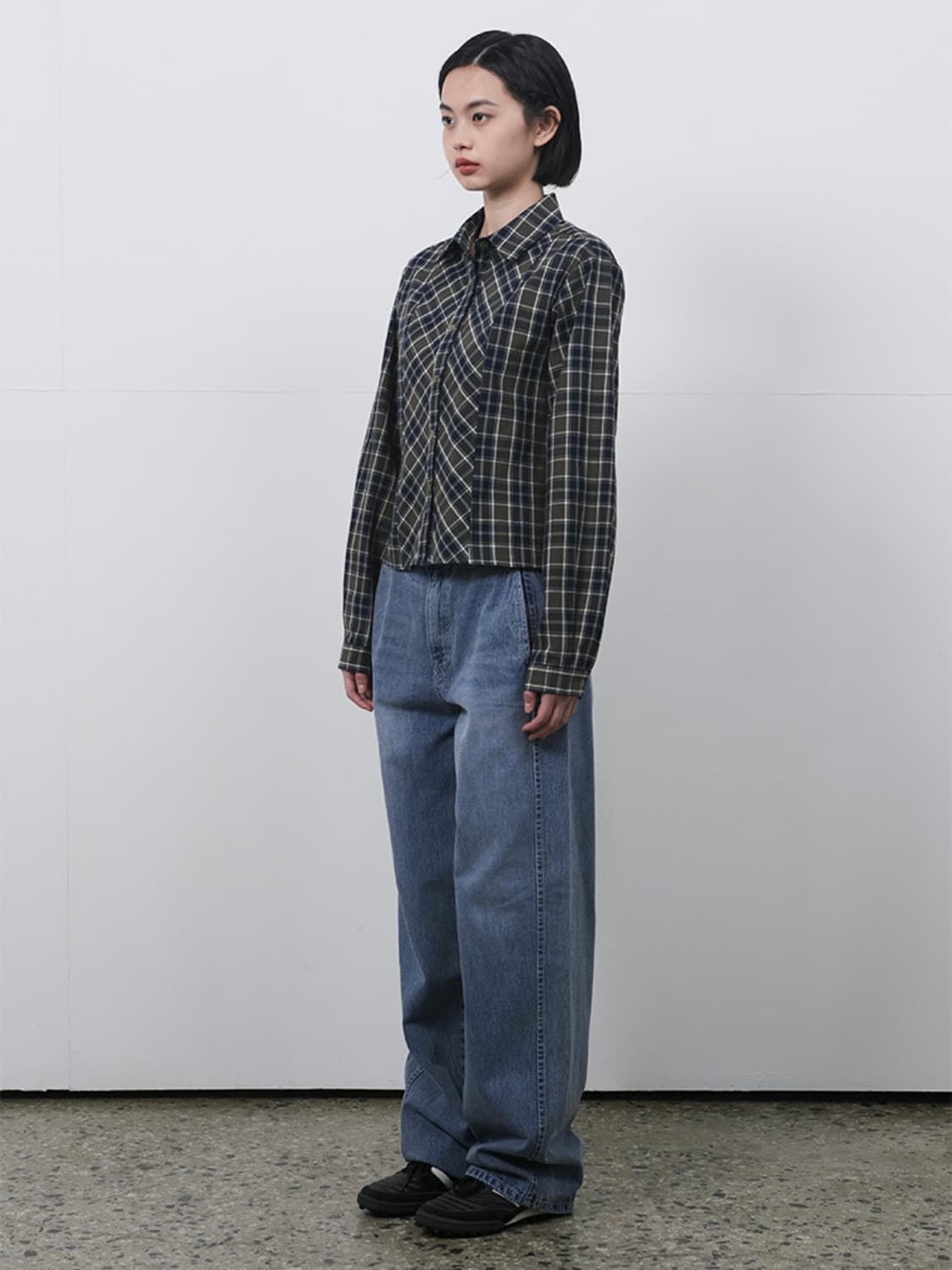 오헤시오 클래식 라인 셔츠 그린 체크 상품이미지3