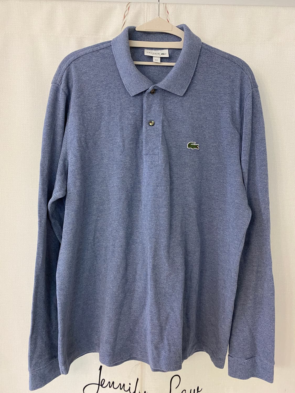 라지사이즈_라코스테 긴팔 폴로티셔츠 블루 상품이미지1
