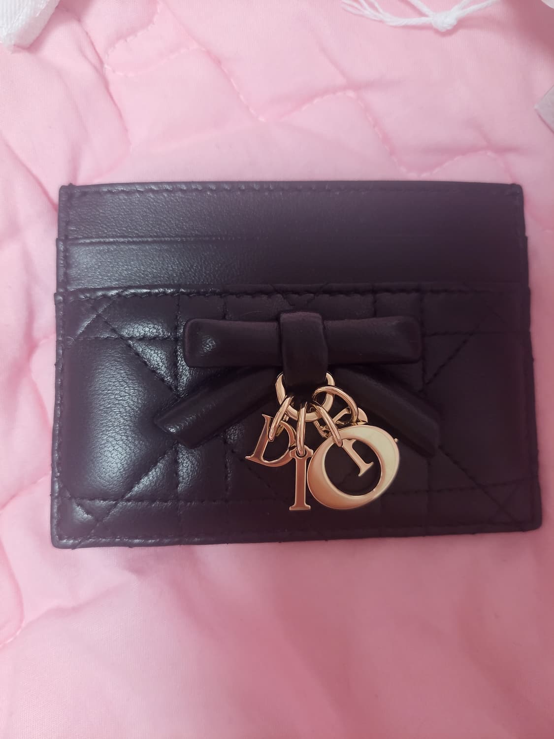 정품)급처미사용새상품!디올 마지막내림 리본보우 레이디디올프리지아 카드지갑 상품이미지3