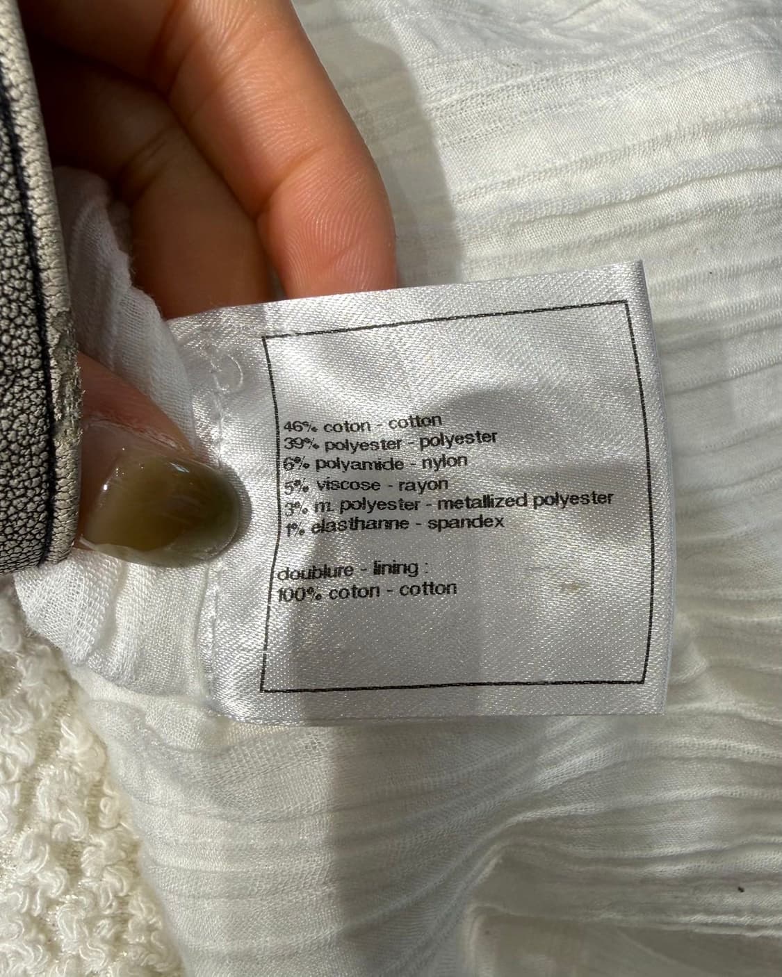 샤넬 화이트 트위드 블루종 자켓  상품이미지10