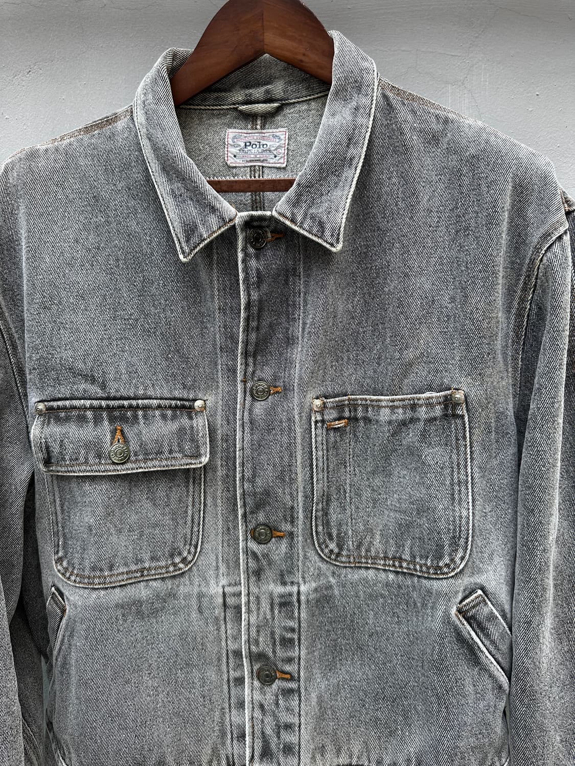 90s usa og polo dungarees denim jacket 상품이미지3