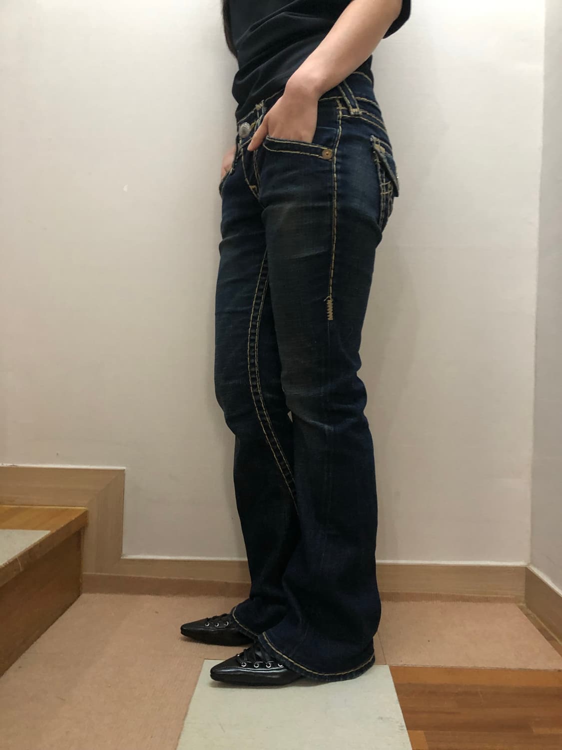 빈티지 트루릴리젼 옐로우 스티치 팬츠 상품이미지9