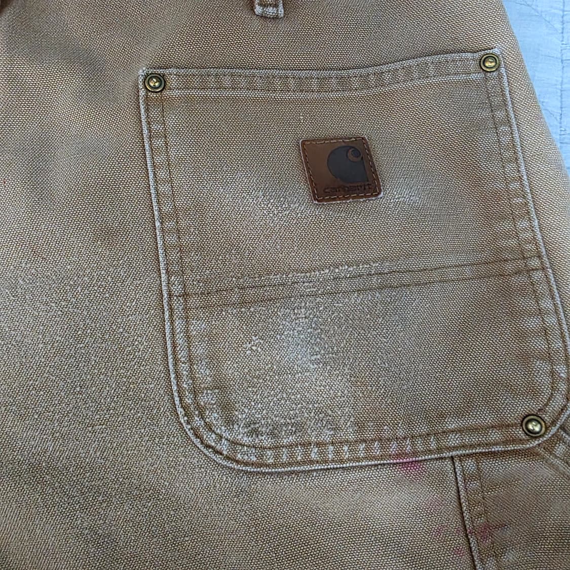 [36X32] 칼하트 더블니 B136 BRN 워크팬츠 트래쉬드 T-5 상품이미지7