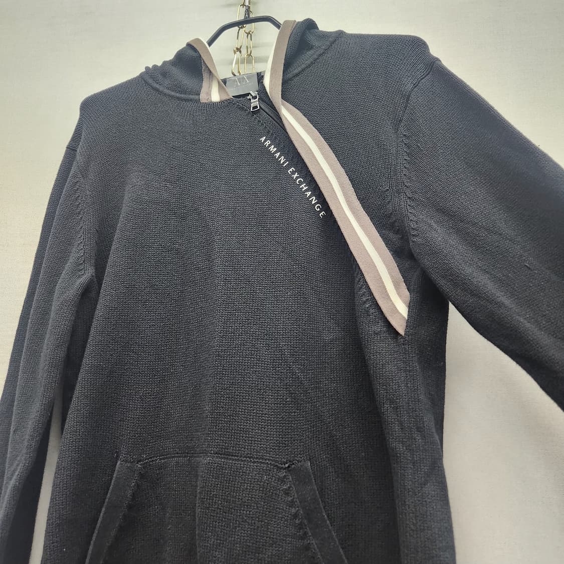 아르마니 익스체인지 사선지퍼 니트 후드집업 M(L) 상품이미지3