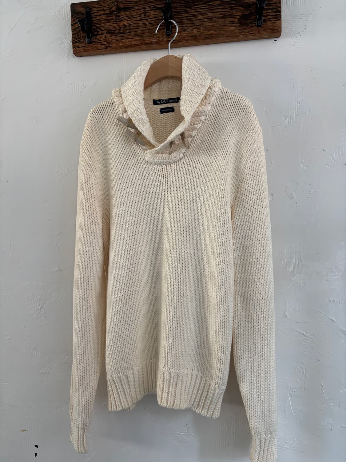 Polo 폴로 랄프로렌 토글 버튼 아이보리 숄카라 니트 스웨터 상품이미지1