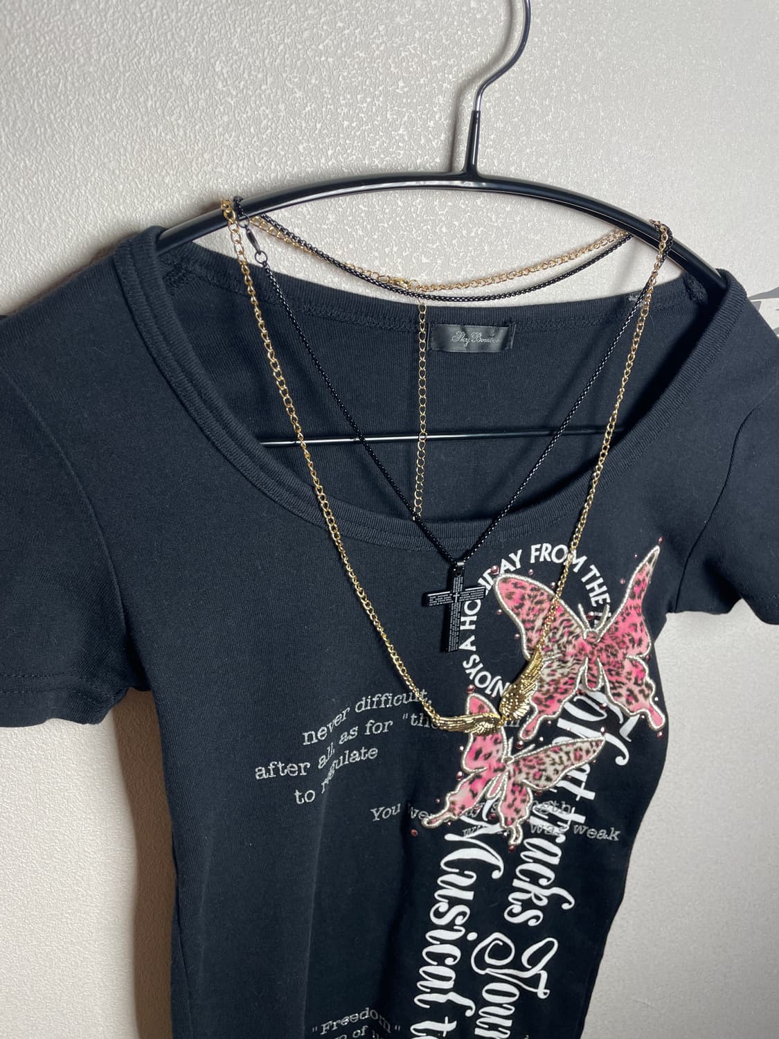 빈티지 SKY BOMBER 레오파드 나비 반팔티 상품이미지2