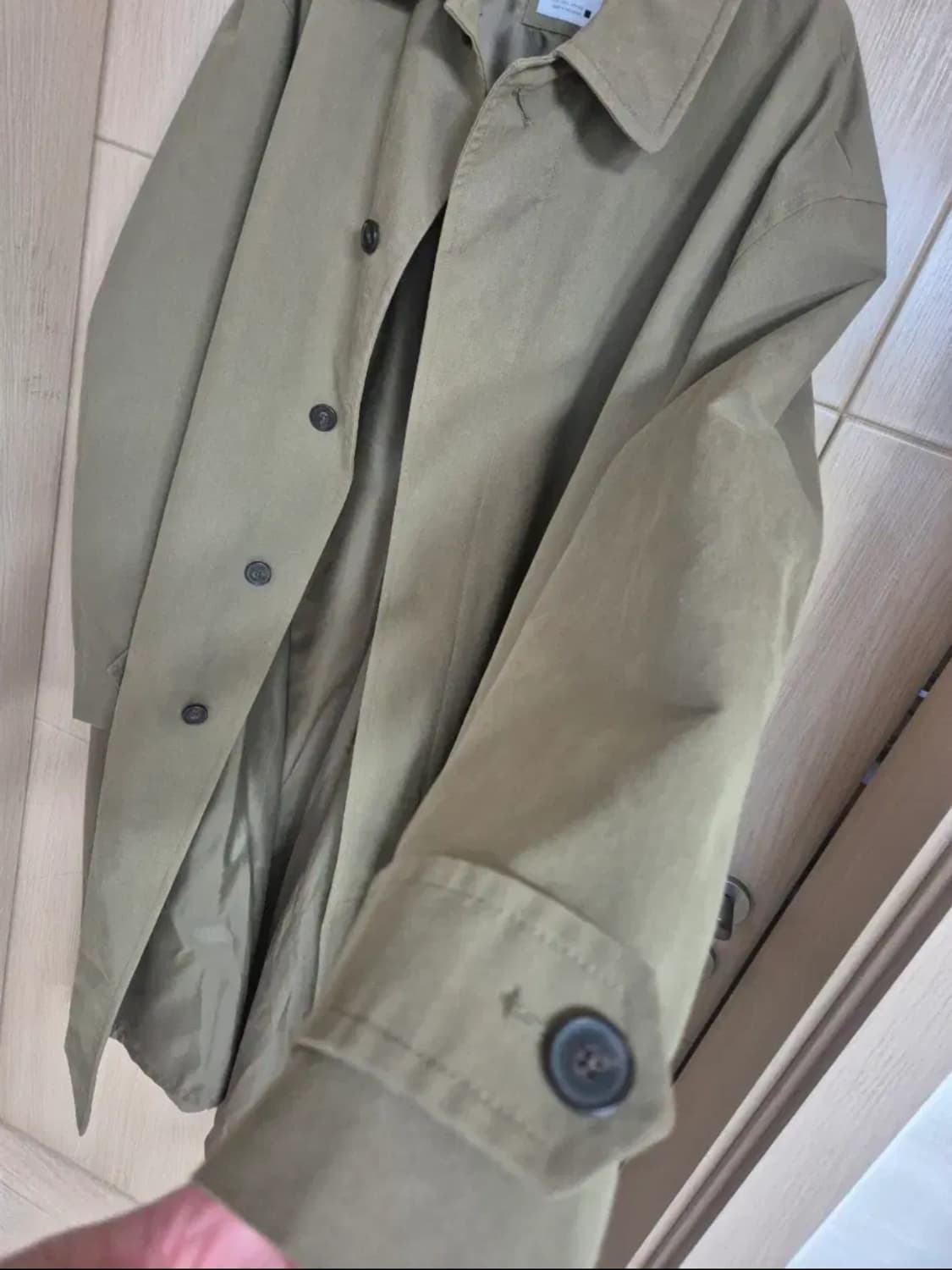 자라 카키색 롱 트렌치 코트 110 xxl 상품이미지1