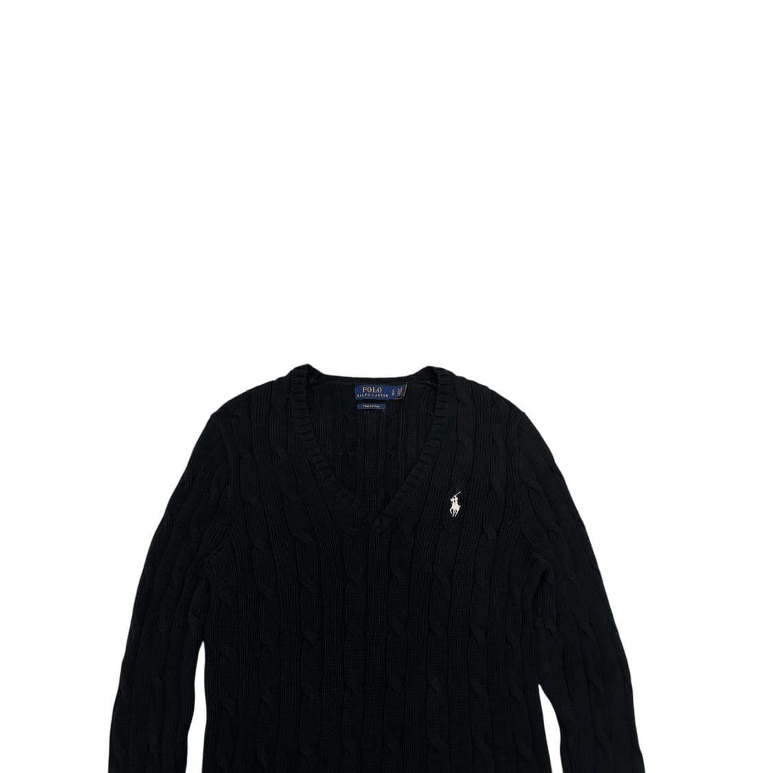 폴로 QR 케이블 v넥 니트 상품이미지2