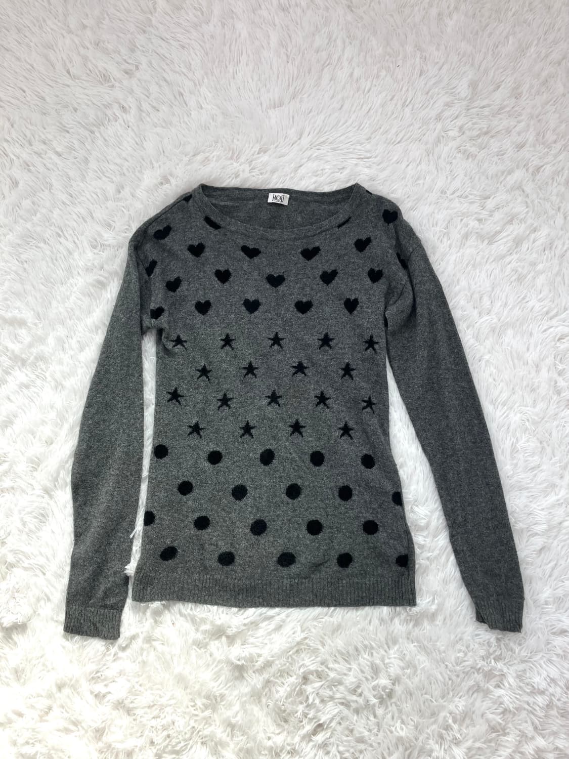 made in italy heart dot charcoal knit 상품이미지4