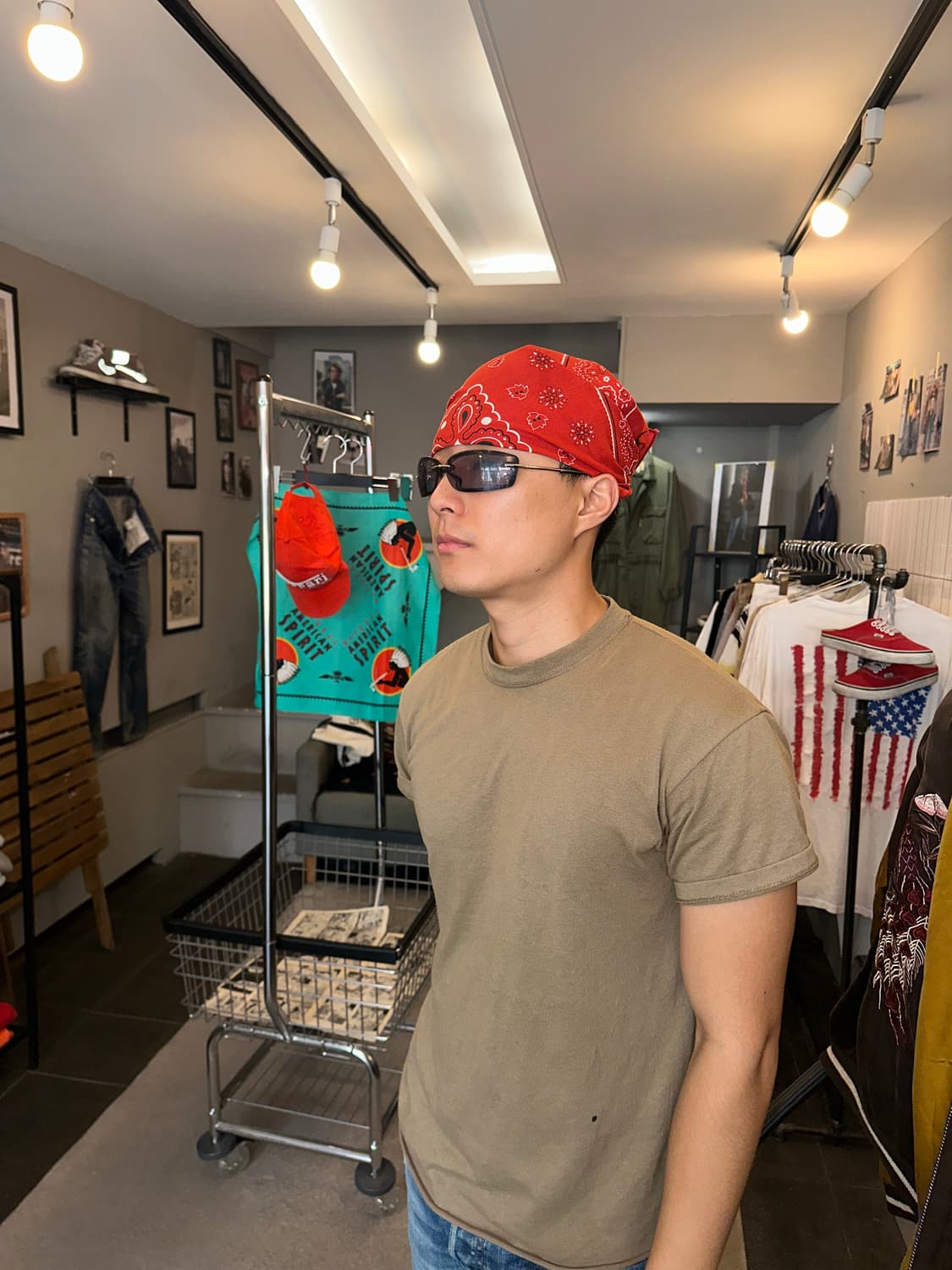 American Red paisley pattern bandanna  상품이미지2