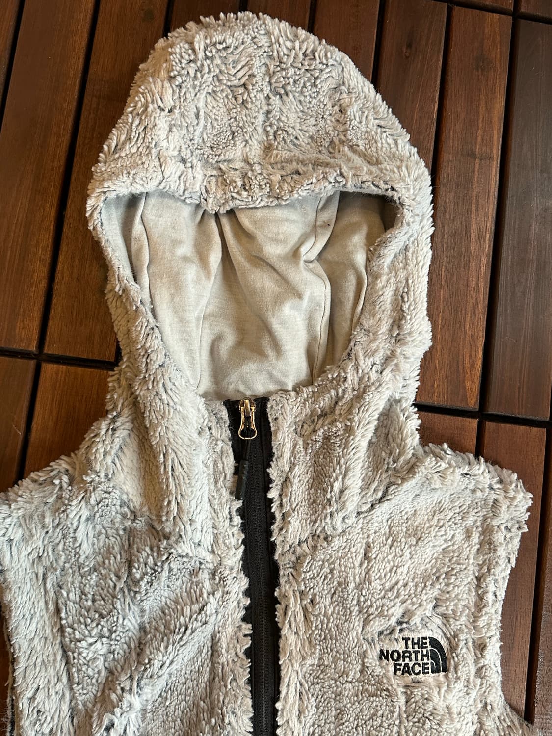 The North face white fur Vest 상품이미지3