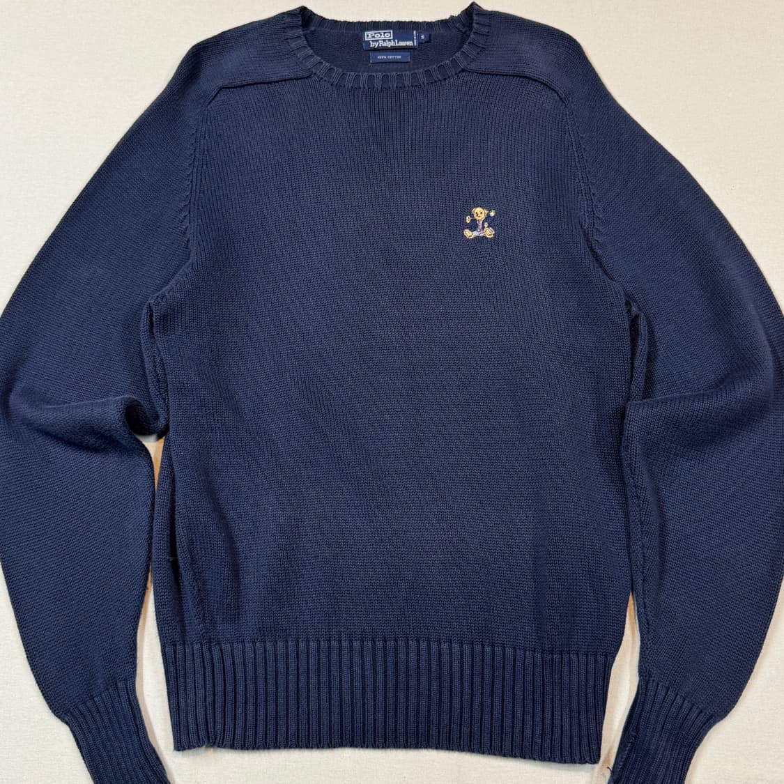 S) 폴로 랄프로렌 폴로 베어 헤비코튼 라운드넥 니트 네이비 상품이미지2