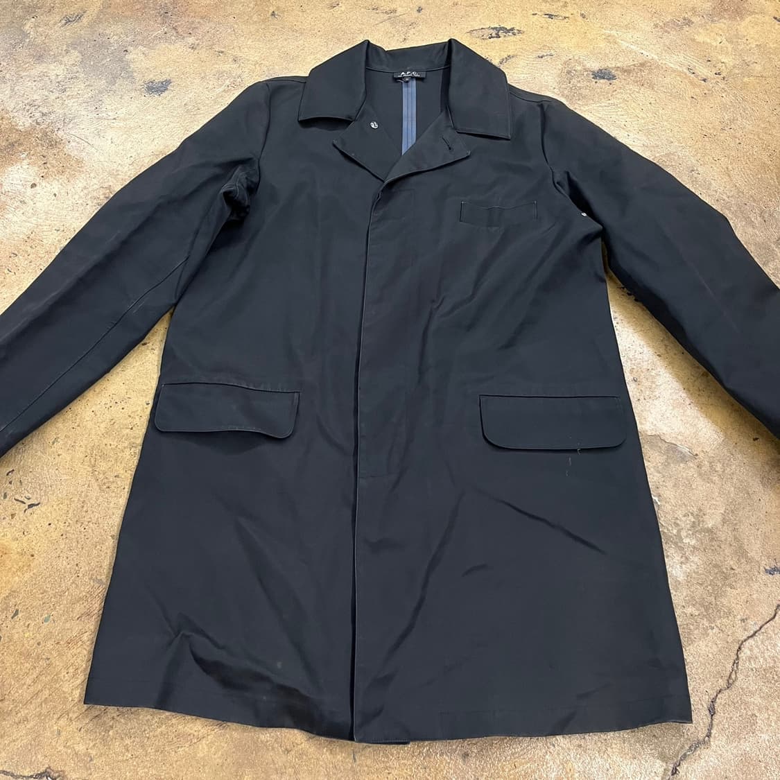 [정품/M] A.P.C. 아페쎄 블랙 코튼 랩 코트 b16 상품이미지3