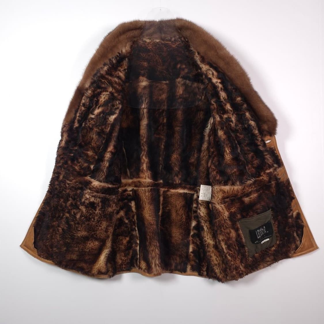 LESSOR 리얼 양가죽 양털 무스탕 자켓 카멜 2XL 상품이미지6