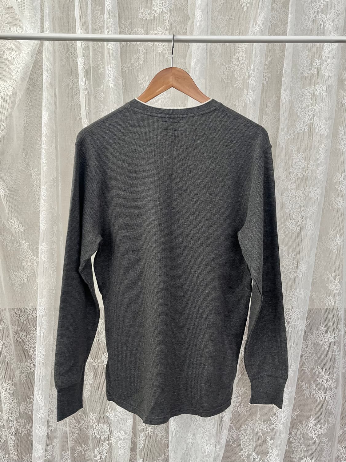 M) 폴로 랄프로렌 와플 브이넥 티셔츠 그레이 상품이미지2