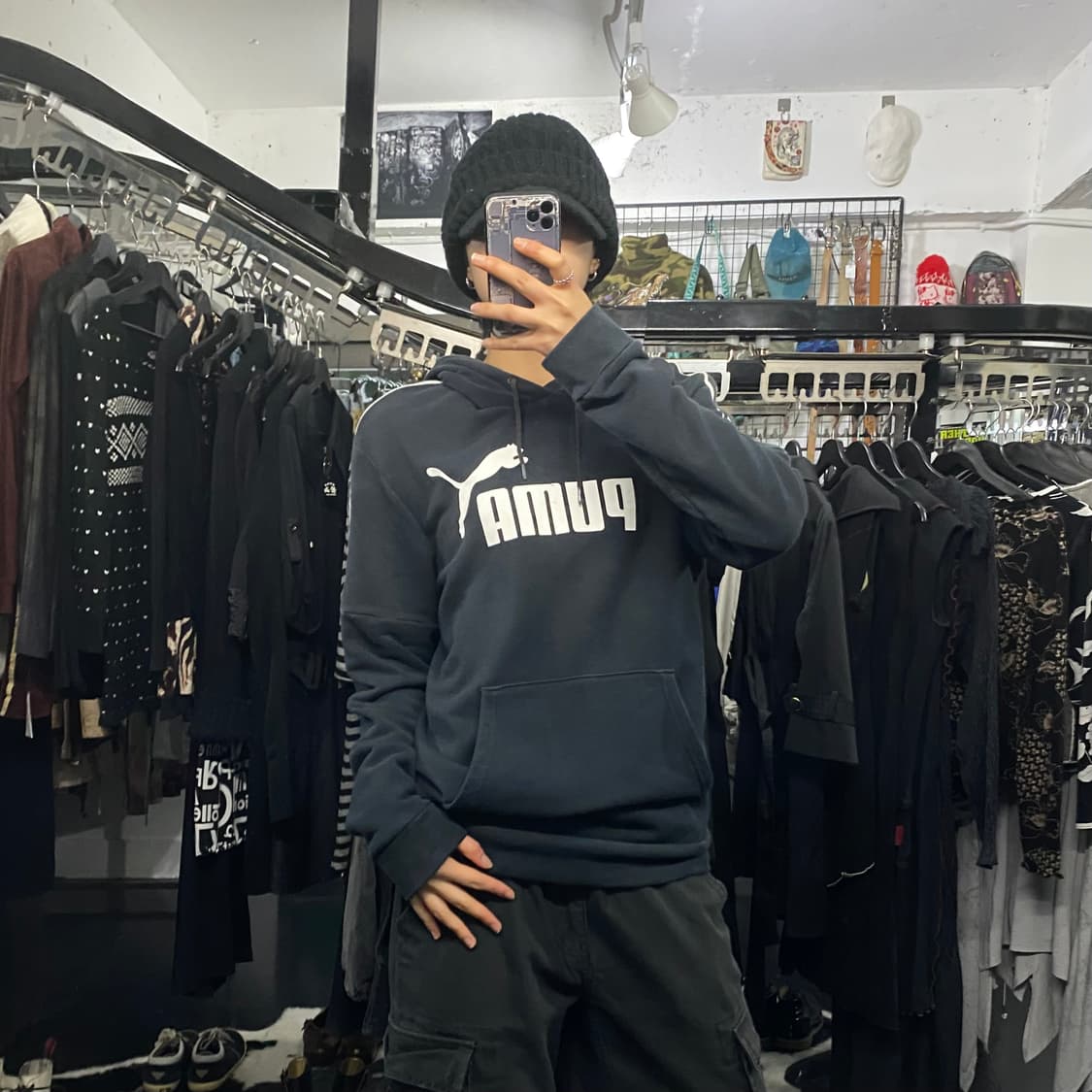 Puma 로고 플레이 후드티 상품이미지1