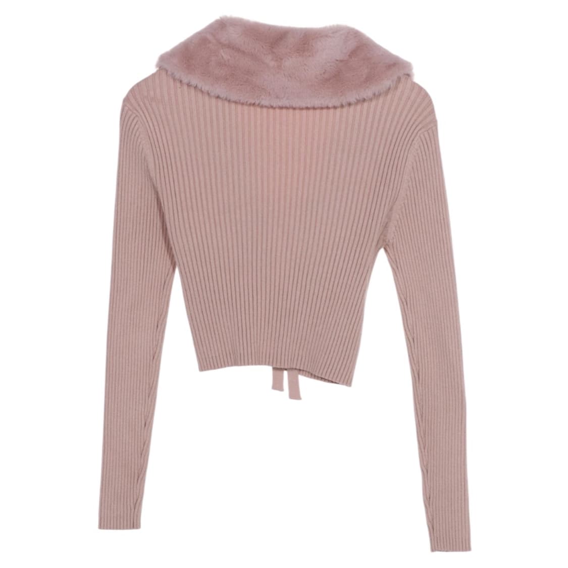 델리센트 핑크 퍼 숄 가디건 상품이미지2