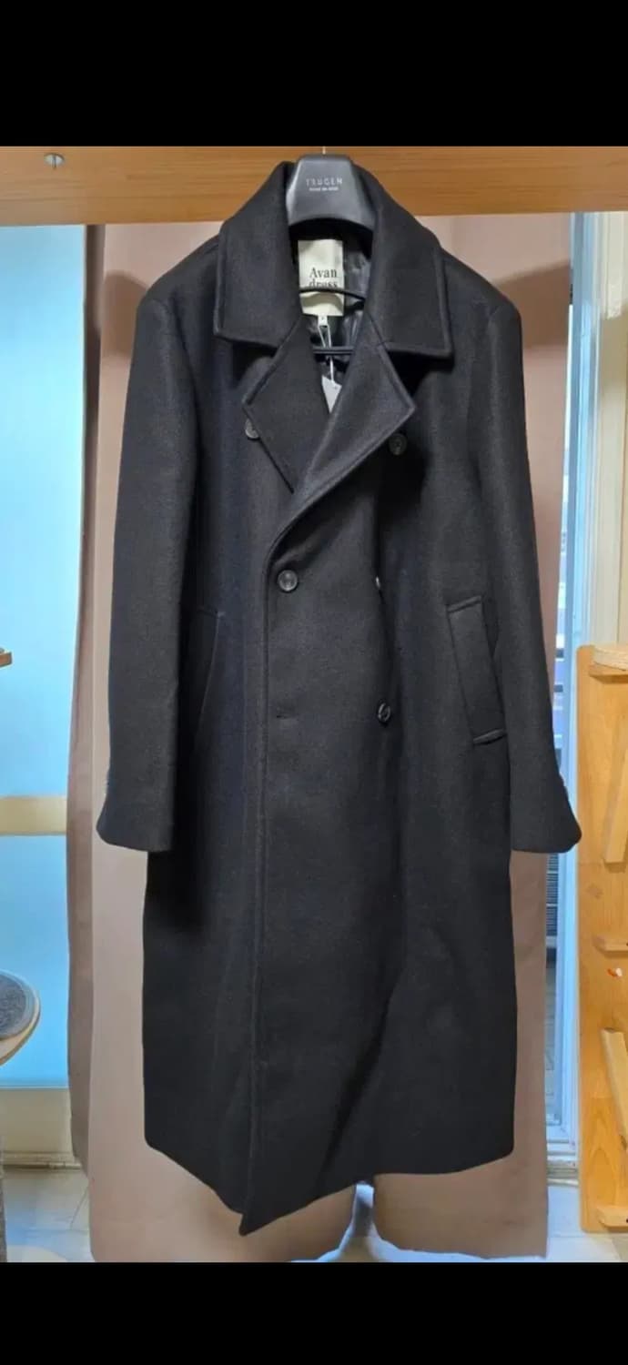 [어반드레스] 오버핏 125cm 블랙 더블 롱코트(M 9010) 상품이미지2