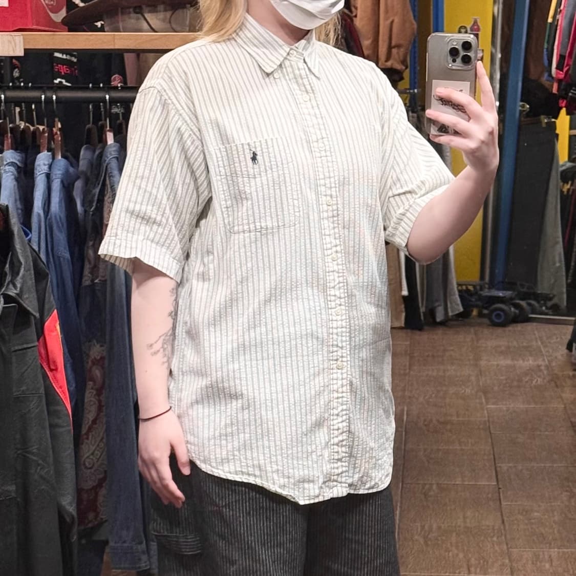 [HI] 폴로 랄프로렌 반팔셔츠 스트라이프 그린 상품이미지3