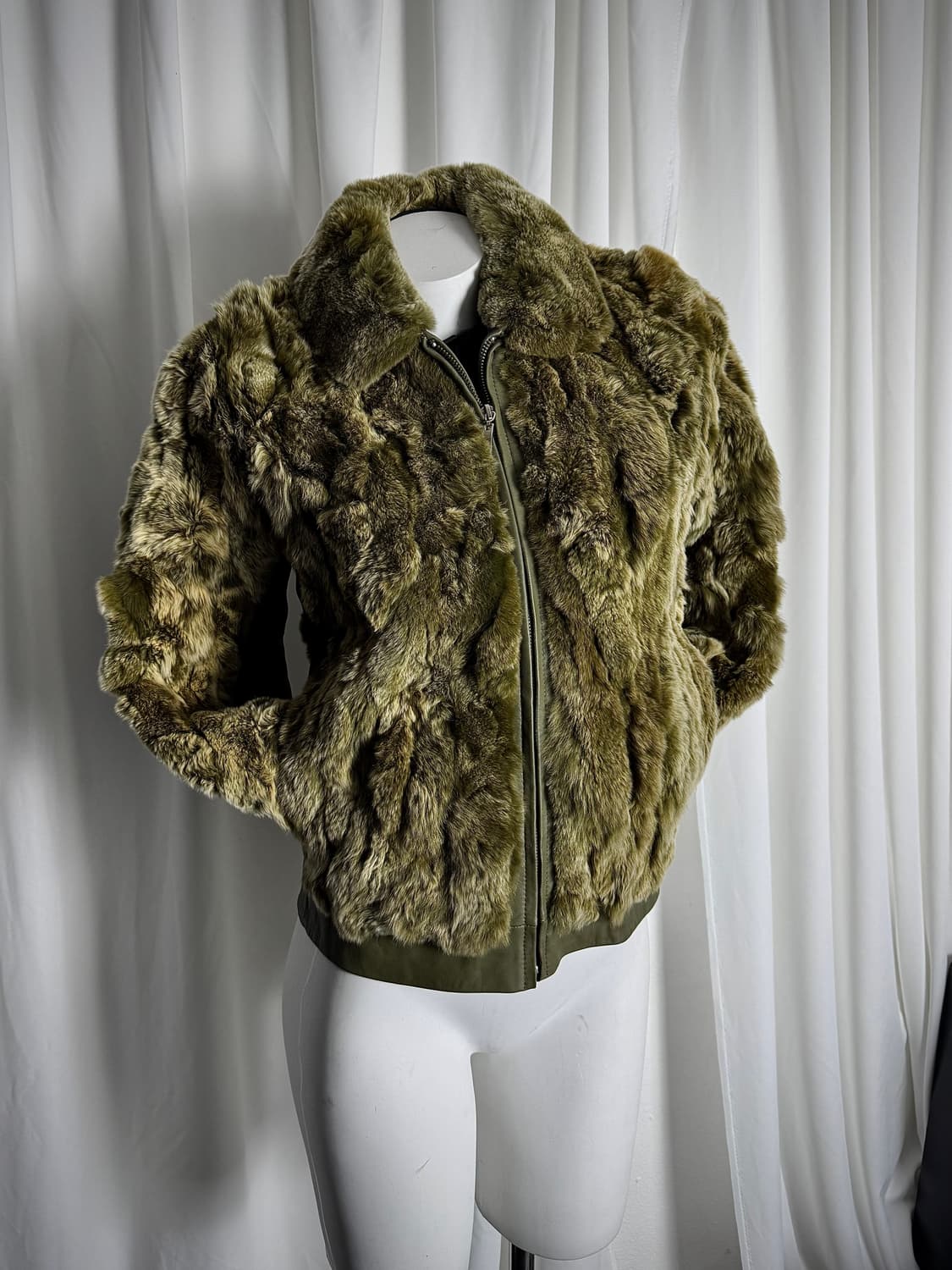 Green Rex rabbit fur jacket 상품이미지2
