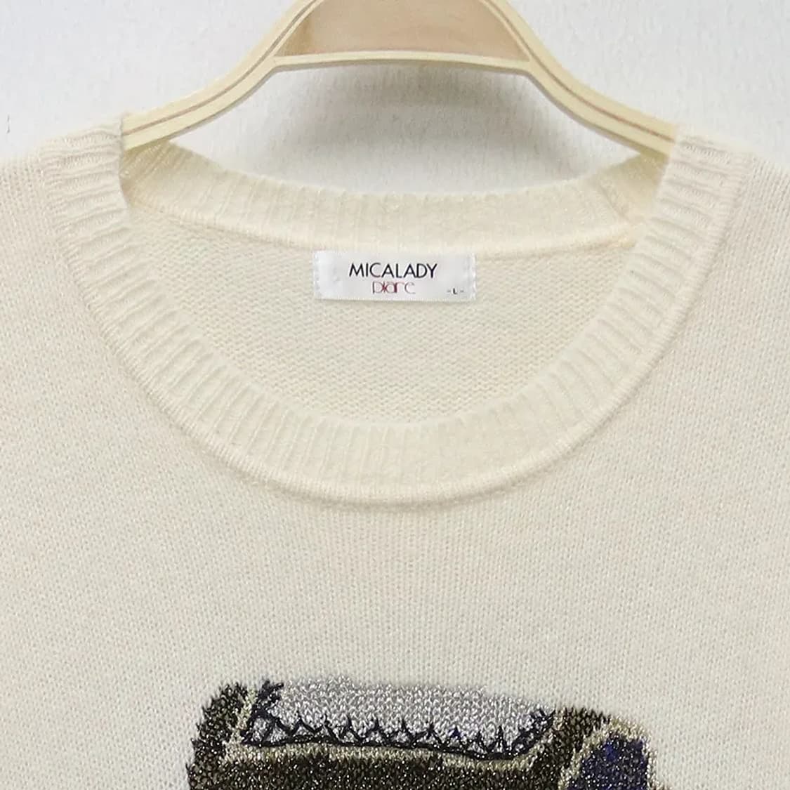 PIARE 자수 포인트 울 혼방 니트 63490 상품이미지5