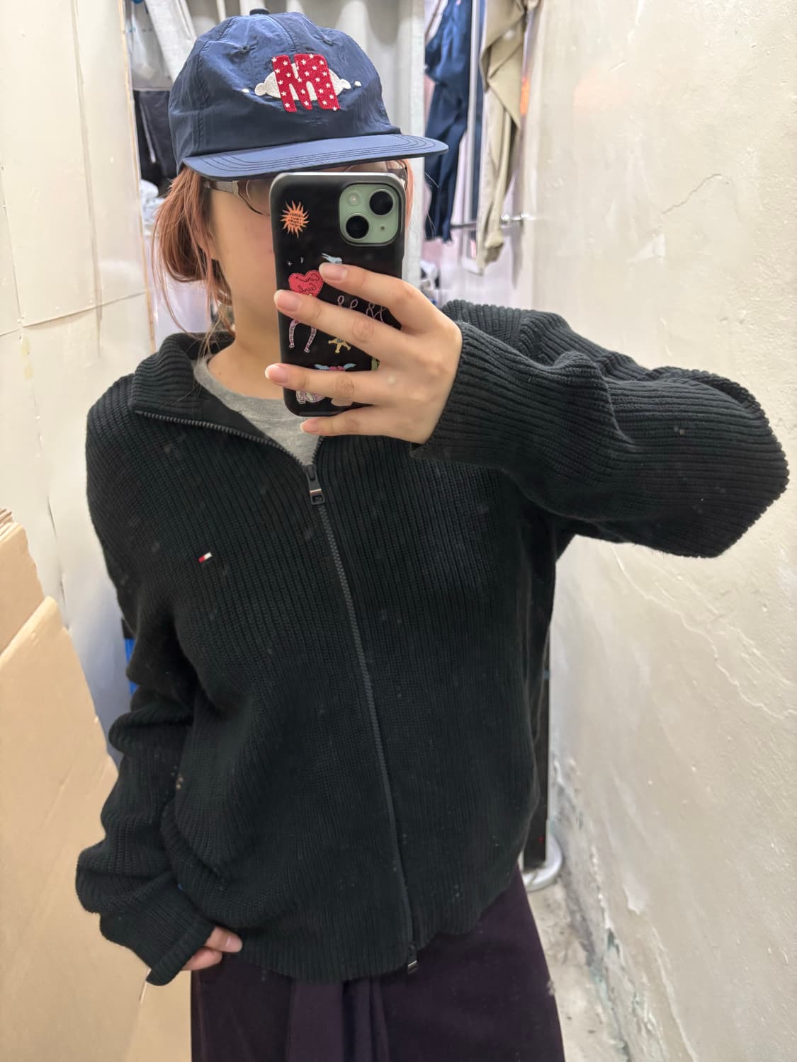 타미힐피거 와플 니트 집업 상품이미지1