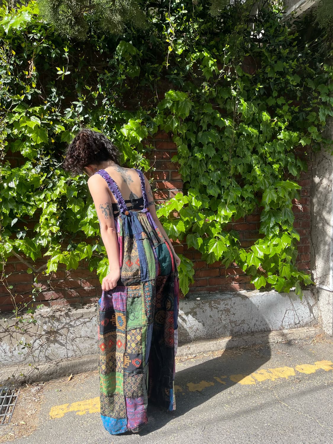 보라 히피 에스닉 패치워크 멜빵 점프수트 상품이미지6