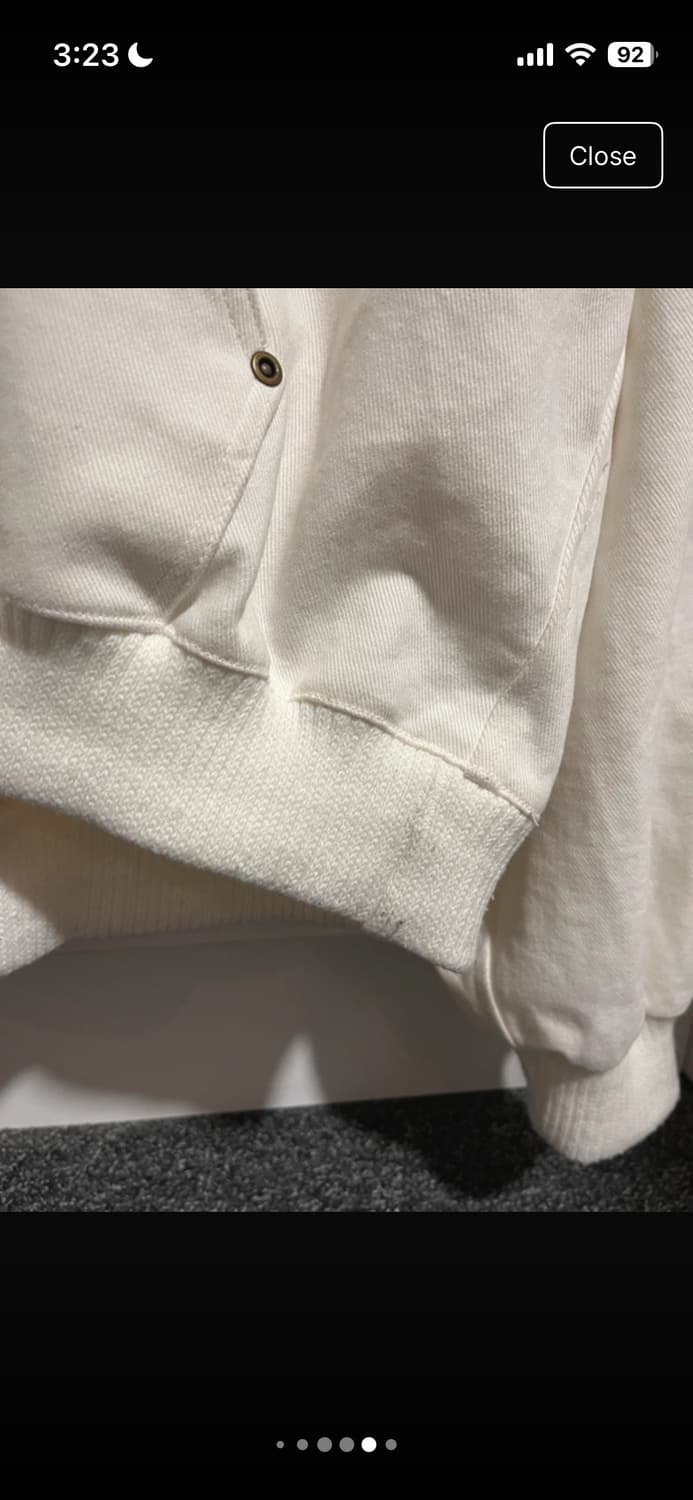 샵페어리 브이넥 자수 후드티 화이트 shop faerie 상품이미지5