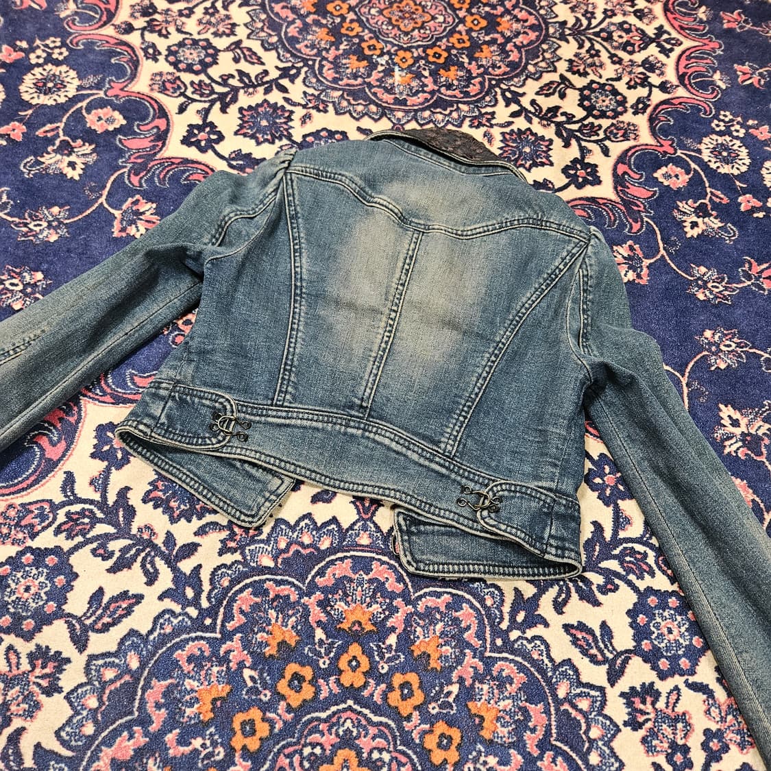 오즈세컨 레이스 레이어드 크롭 데님자켓 55size 상품이미지4