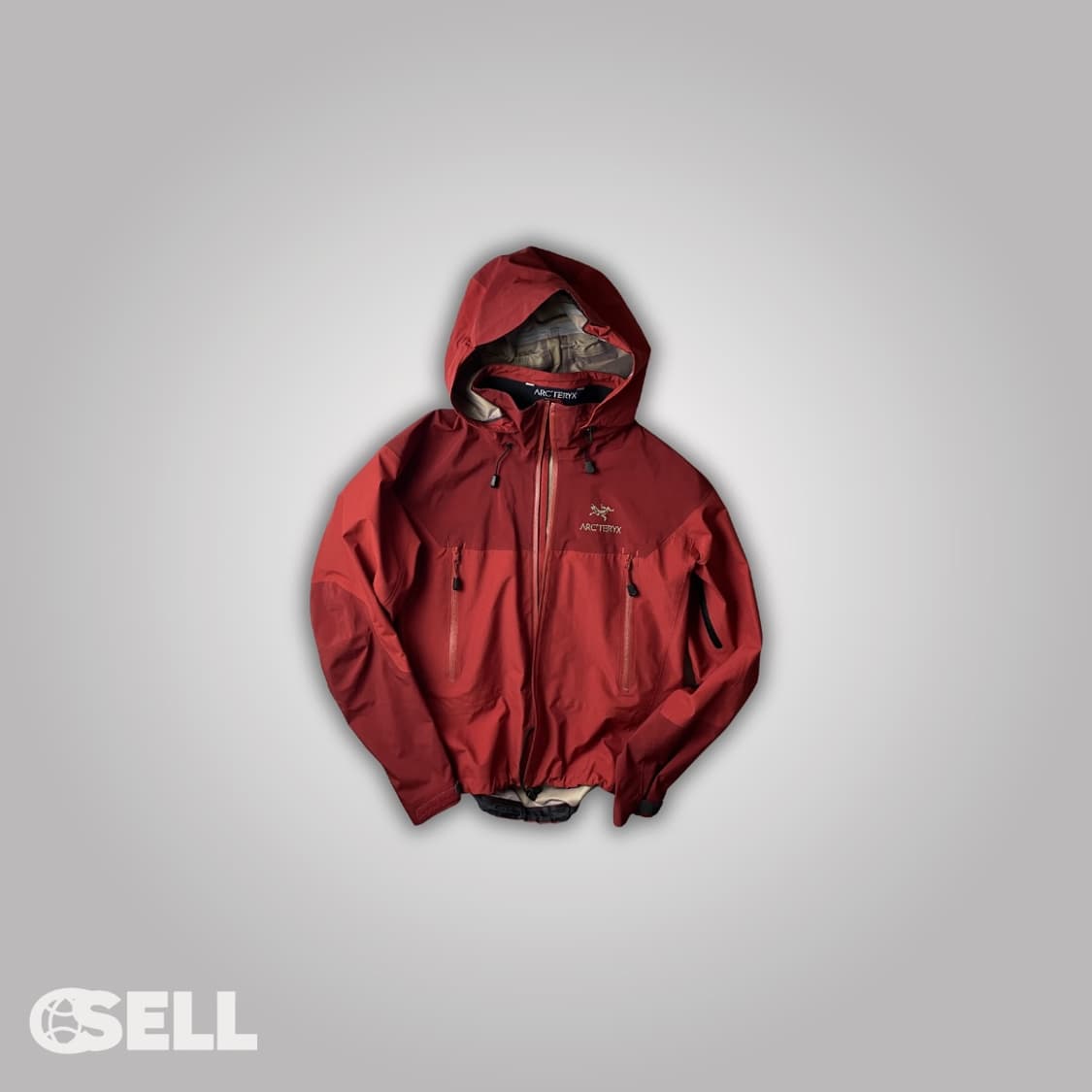 아크테릭스 고어택스 레드 바람막이 후드집업 상품이미지1