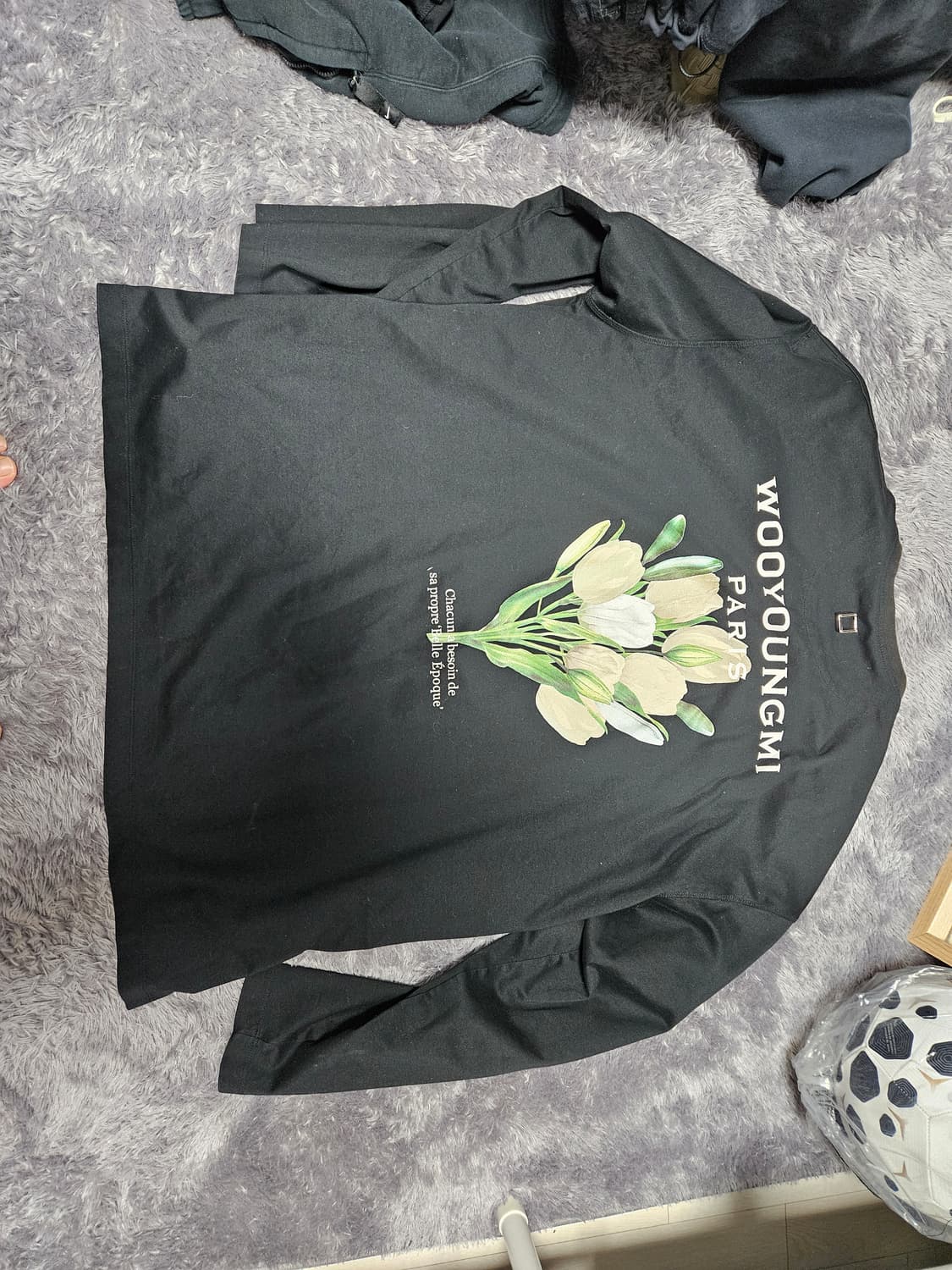 우영미 블랙 플라워 롱슬리브 티셔츠 48 상품이미지7