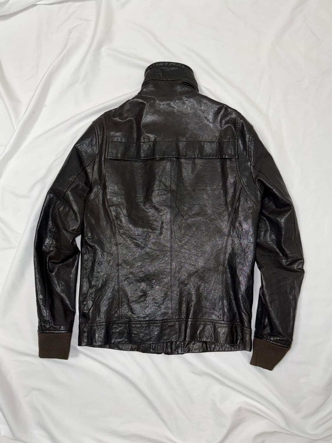 하이넥 슬림 레더 자켓 상품이미지6