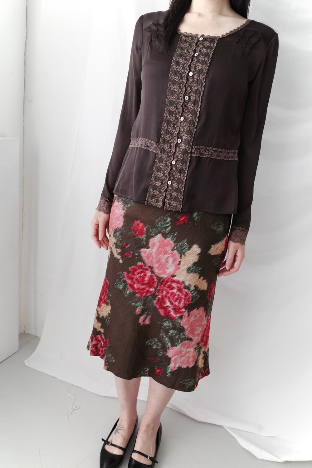 see-through lace blouse 상품이미지3